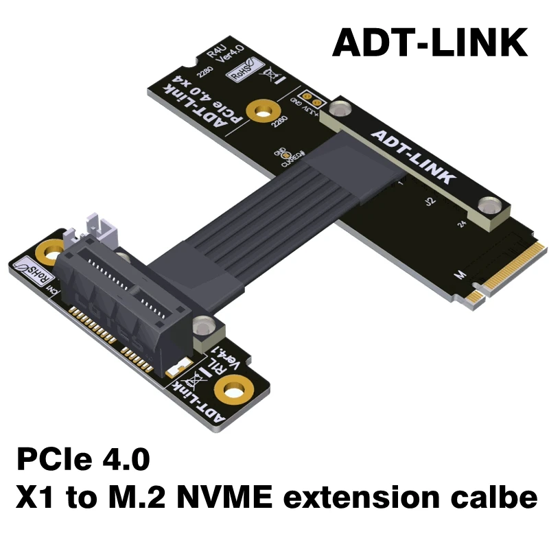 

PCI-E 4.0 ADT-Link PCIe 4.0 X1 To M2 NVMe Extension Cable Supports NVMe SSD Interface PCI-E 4.0 X1 Full-speed