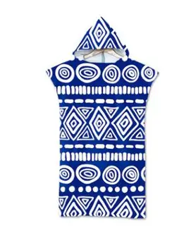 Tuta da spiaggia per adulti cambia abiti Poncho cappuccio telo mare stampa geometrica microfibra asciugamani da bagno assorbenti ad asciugatura rapida Beachwear