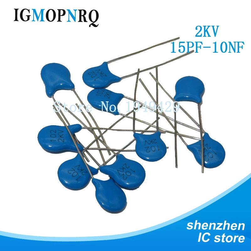 20pcs High voltage Ceramic Capacitor 2KV 15PF 22PF 100PF 120PF 150PF 220PF 330PF 470PF 680PF 1NF 2.2NF 3.3NF 4.7NF 10NF