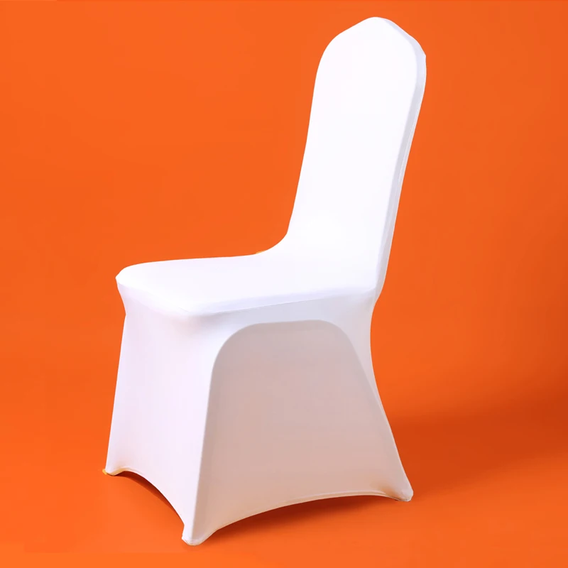 50/100Pcs White Wedding Chair Cover Spandex for Reataurant Banquet Hotel Dining Party Lycra Chair Covers