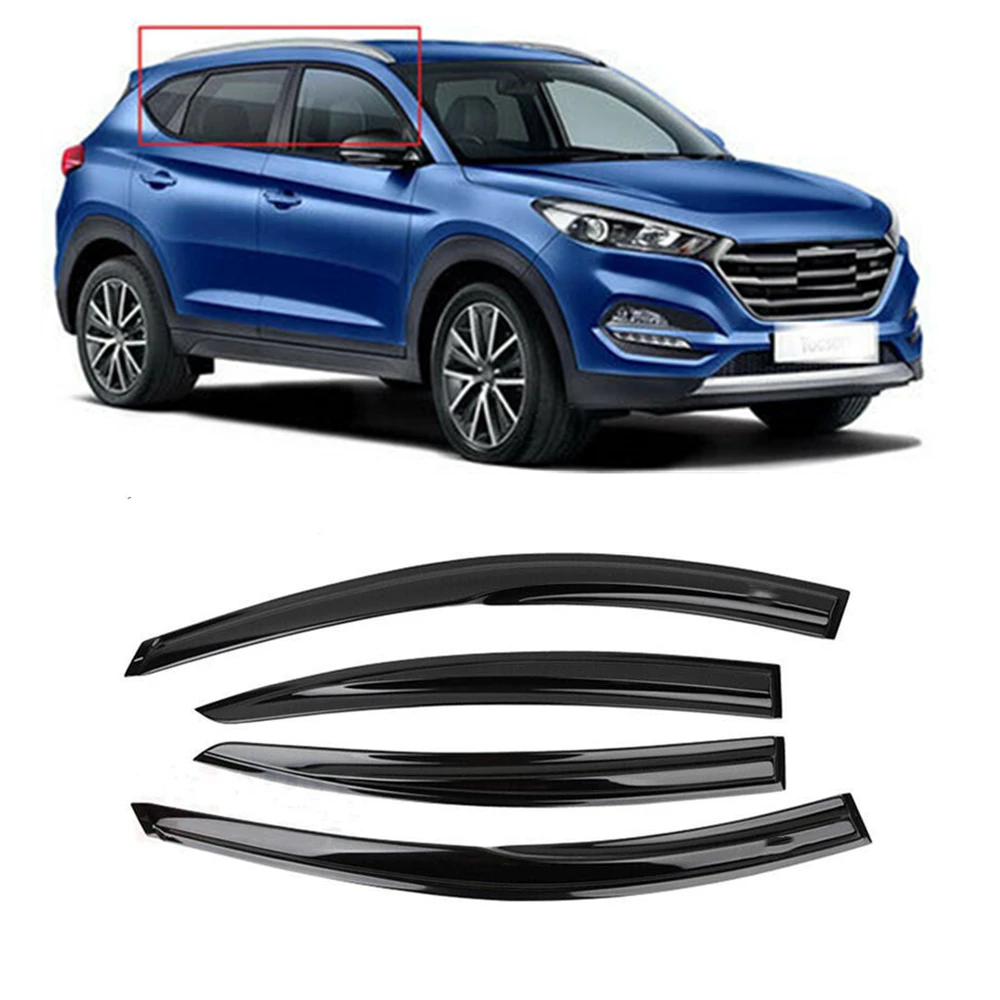 For Hyundai Tucson 2015 2016 2017 2018 2019 2020 Window Visor Rain Sun Smoke Guard Deflector Trim Shade Awning Shelter Raincoat