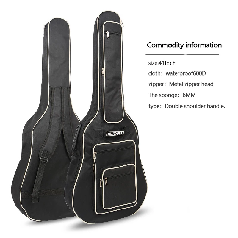 40/41 Inch Guitar Bag Fully Padded Waterproof Guitar Cover Case Soft Music Acoustic Classical Bag with Pock