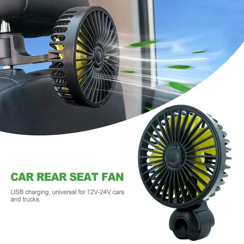 12V 24V Car Rear Seat Fan Portable Vehicle Truck 3 speed levels Cooling Cooler Energy Saving Car Cooler Mini Car Rear Seat Fan