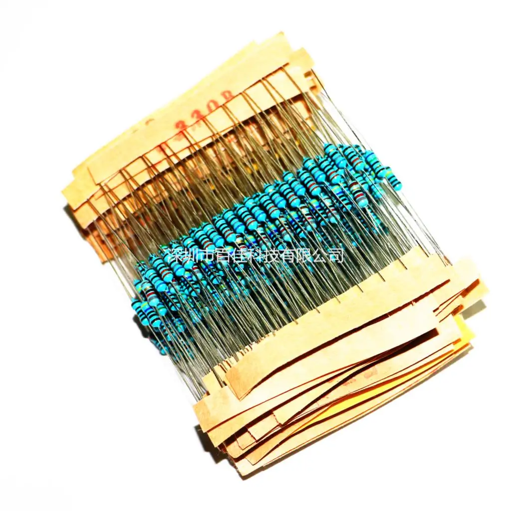 250Pcs 1/4W Five Color Ring Resistor Pack 200 Ohm-4.3K Common Resistance 25 kinds specifications × 10Pcs