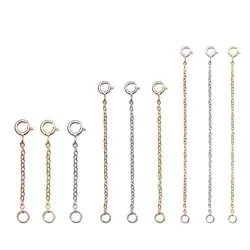 Chain Durable Gold Silver Rose Gold for Bracelet Necklace DIY Jewelry Accessories Extender Safety Chain Extender