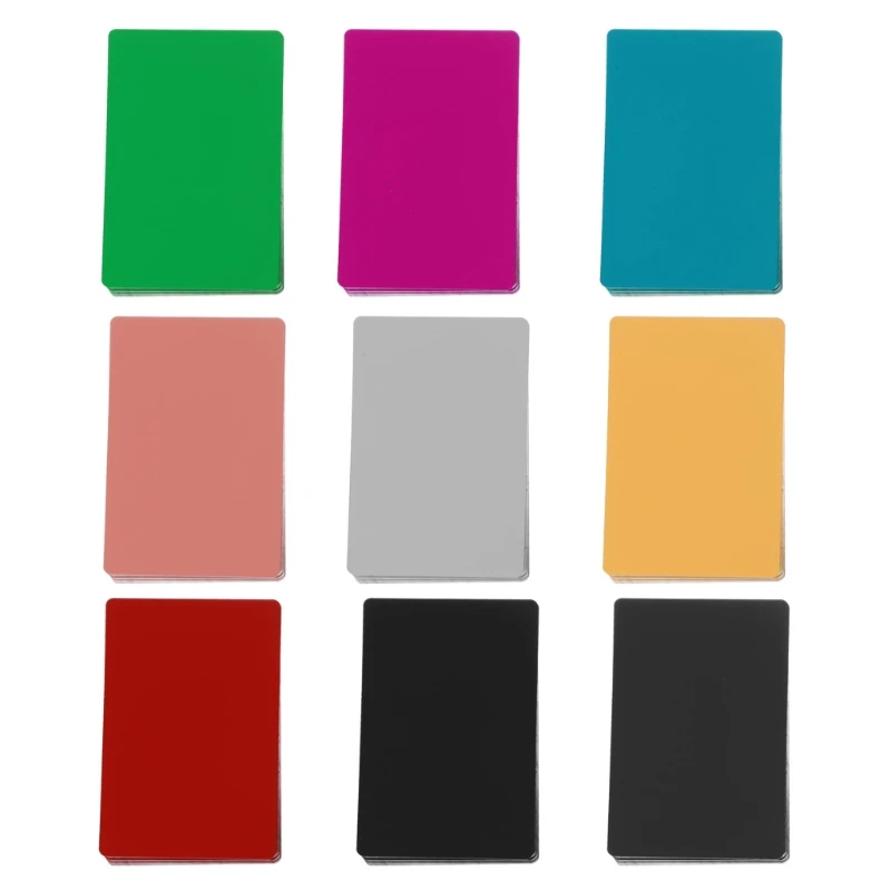 50 Multicolor Thick Blank Metal Customer Business Cards Laser Engraved For DIY Gift Custom Printing (Not Customized)