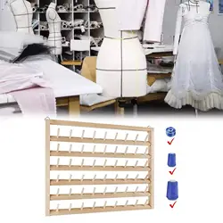 48/54/60 Spool Wooden Thread Rack Holder Wall Hanging Thread Holder Sewing Organizer for Sewing Quilting Embroidery