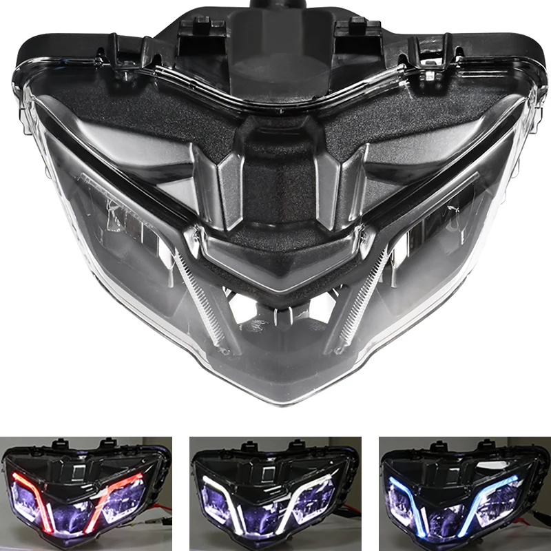 

Motorcycle Daytime Light High Low Beam Headlight Scooter Retro Black LED Headlamp for Y15ZR V2 Motorbike Vintage Front Light