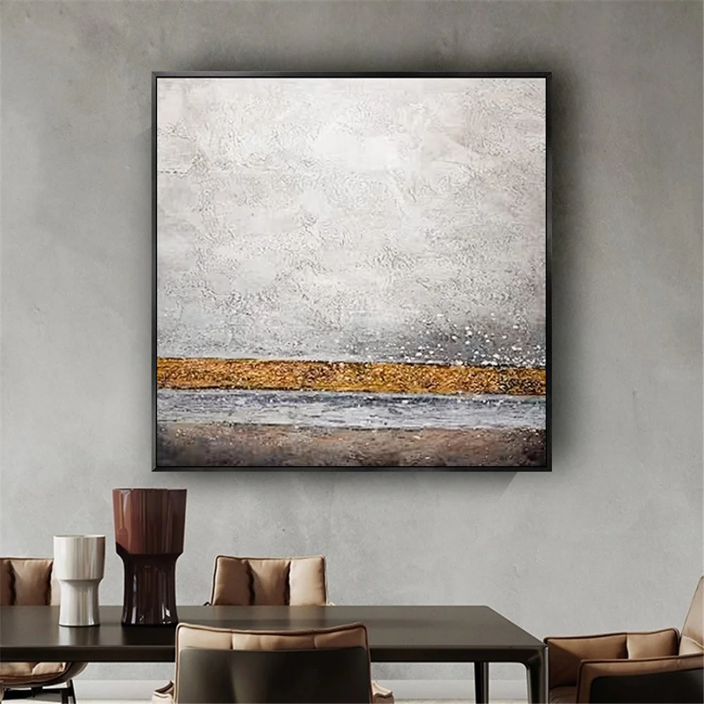Hand Painted Oil Paintings Abstract Wasteland Skyline Canvas Painting Wall Art Starry Wall Posters For Living Room Home Decor