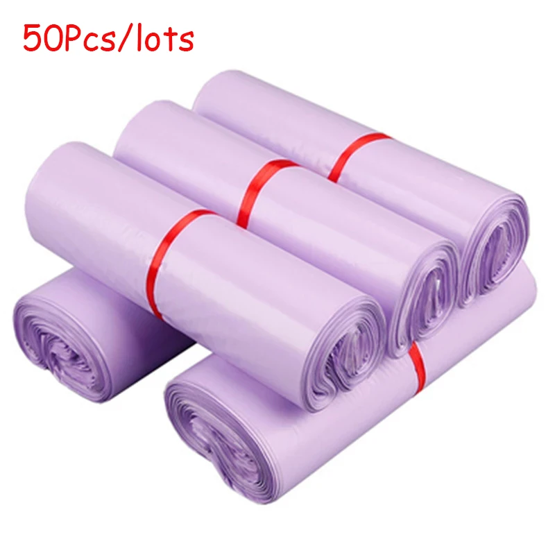 Purple Thicken Mailing Bags 50Pcs Self-seal Envelope Clothing Waterproof Shipping Bags Poly Express Plastic Courier Storage Bag