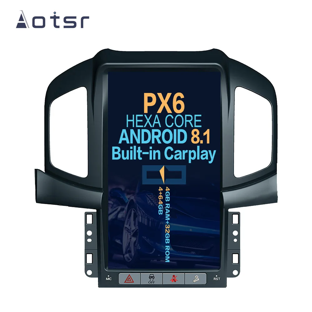 13.8“ Android 14 Vertical screen Car DVD Multimedia player GPS Navigation For Chevrolet Captiva 2012-2018 Apple carplay DSP BT