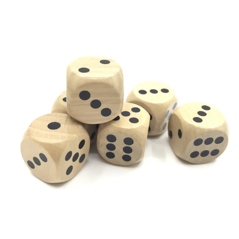 Dados para bebedouro de alta qualidade 25mm, quebra-cabeça de madeira sólida, conjunto de dados interessante para ensino de crianças, jogo de tabuleiro