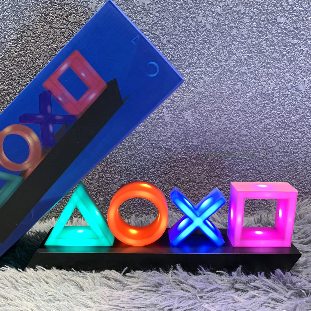 Game Icon Light PS4 Music Playstation Icon Light Voice Control LED Neon Lamp Atmosphere Decoration for Bar USB/Battery Powered