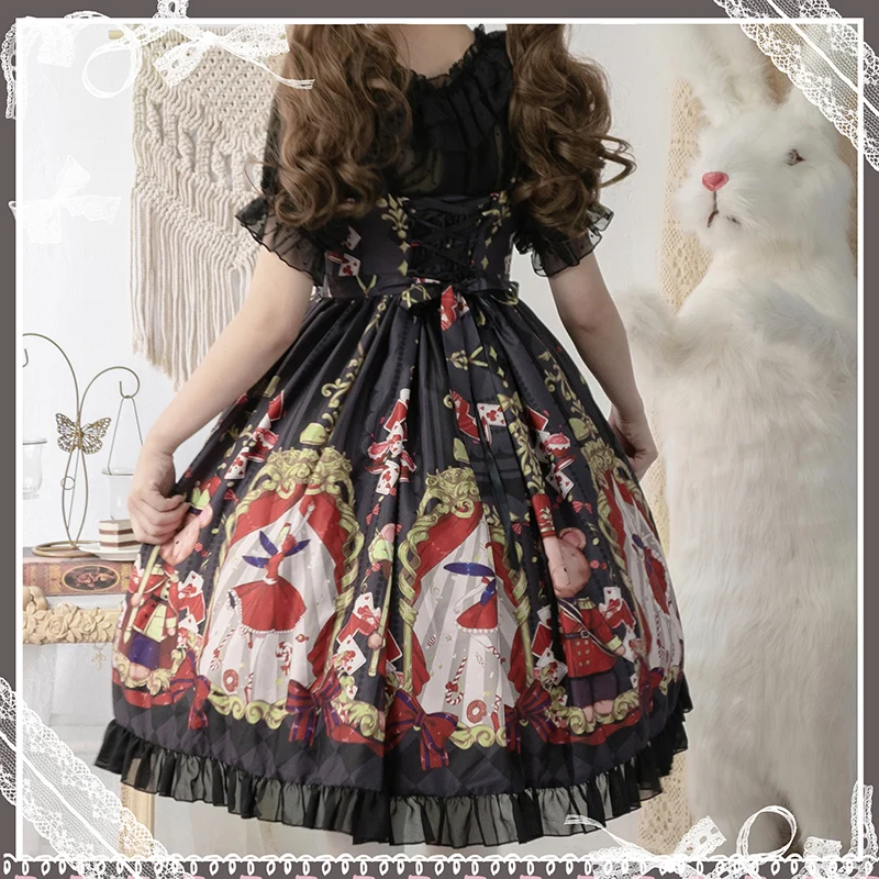 Süße prinzessin lolita kleid vintage spitze bowknot peter pan kragen hohe taille viktorianischen kleid kawaii mädchen gothic lolita jsk loli