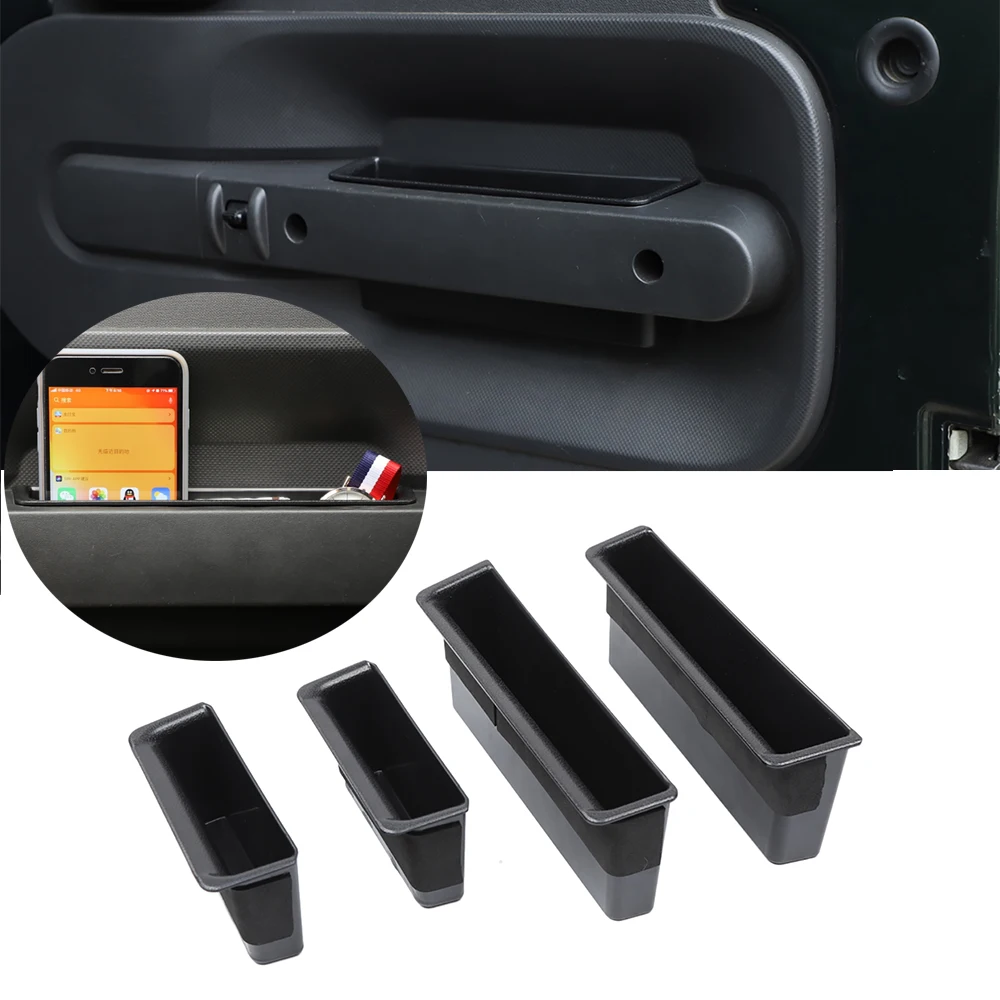 Car Door Grab Handle Storage Box Organizer Tray for Jeep Wrangler JK 2007 2008 2009 2010 2/4 Doors Interior Accessories Black