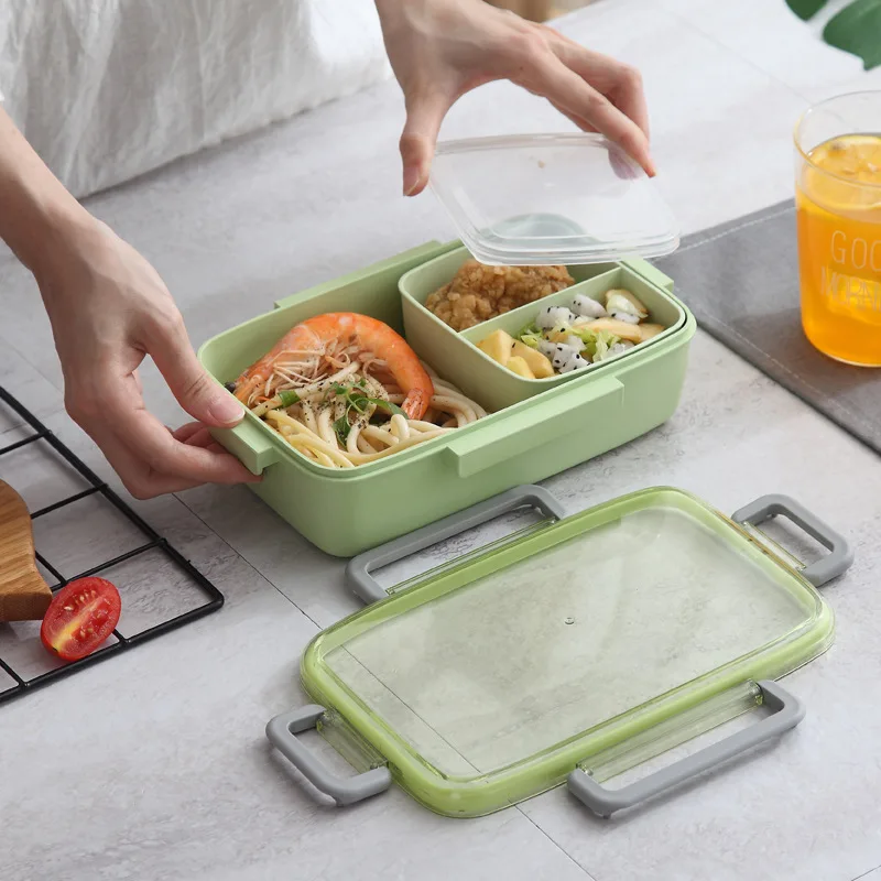 

SHAI High-Quality Independent Lattice For Kids Bento Box Portable Leak-Proof Bento Lunch Box Food Container Microwave Lunch Box