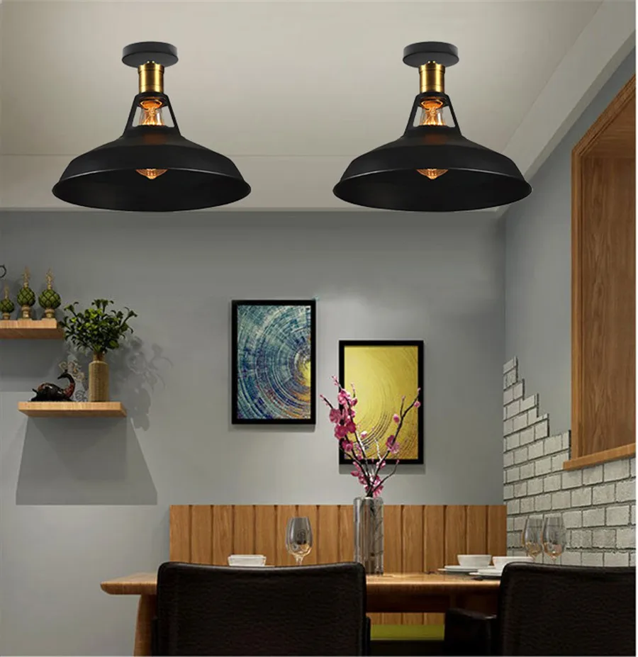 Retro Industrial Ceiling Lights Luminaria E27 Ceiling Lamp American Country Loft Light Fixture Home Kitchen Bar Lampara Techo