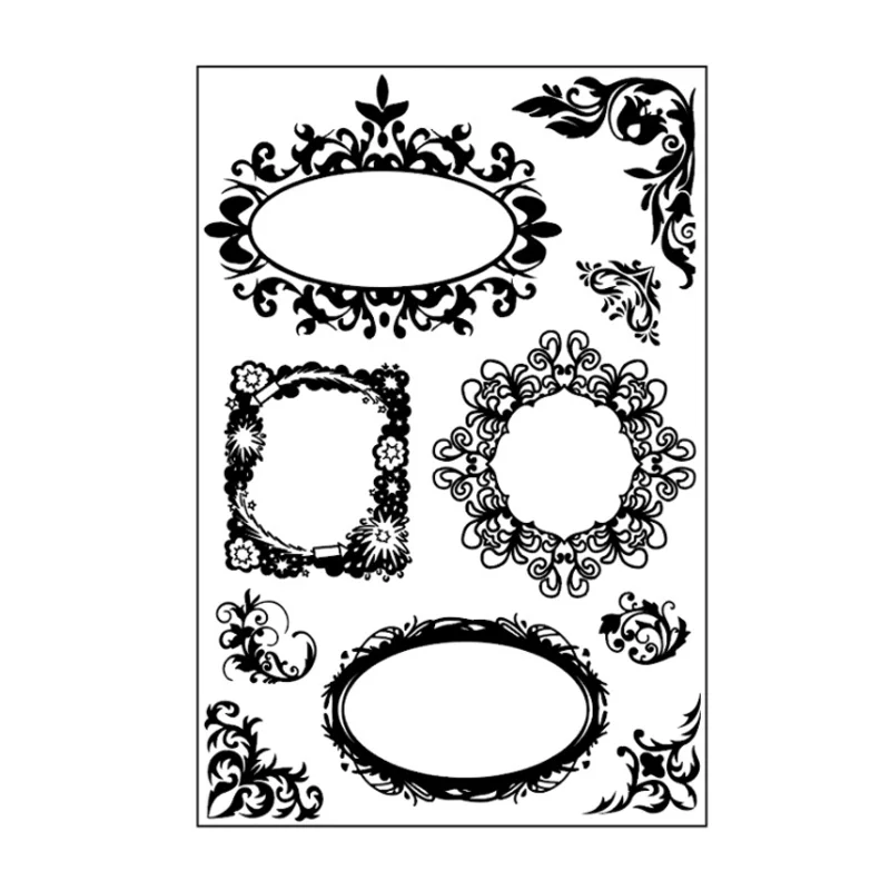 

European Style Lace Transparent Clear Silicone Stamp Seal DIY Scrapbooking Stencil Coloring Decorative Kawaii Painting Template