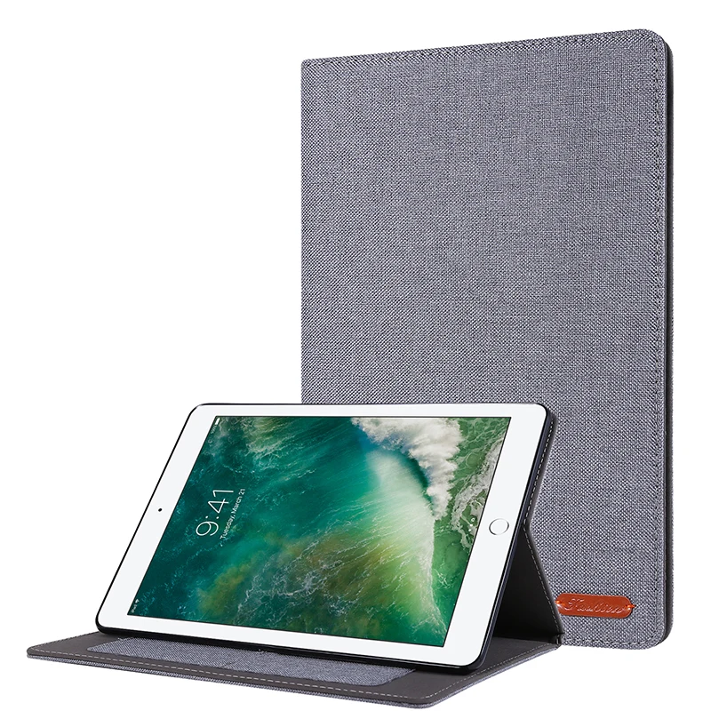 Folio dobrável algodão fabirc couro casos com slot para carteira para ipad 10.2 2019 gen 7th 10.2 2021 2020 smart cover + stylus