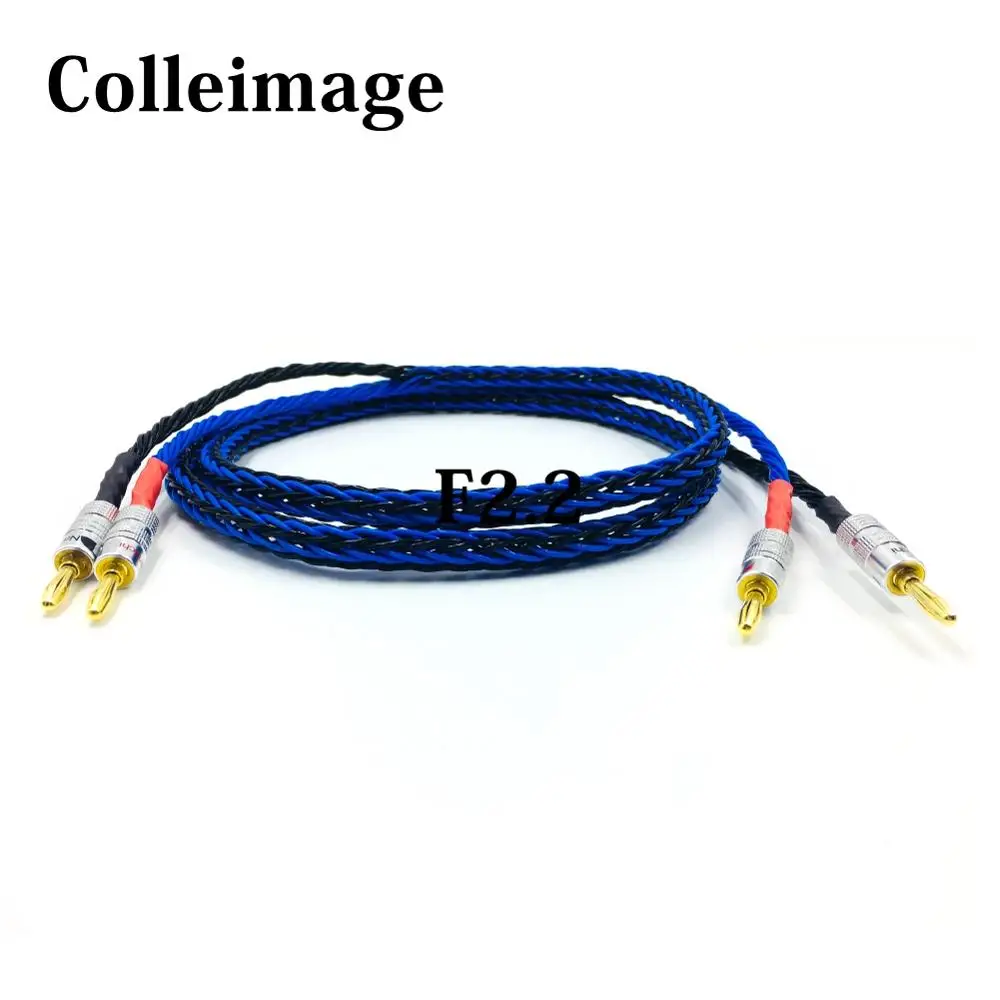 Colleimage 1 Pair Hifi audio 8TC Speaker  cable hifi Gold-plated Banana Plug speaker wire