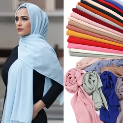 2023 nuove donne eleganti e modeste Bubble Chiffon Solid Oversize Sciarpa musulmana da donna Scialle e involucro Foulard femminile Hijab Stole