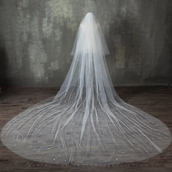 YouLaPan V09L Pearls Bridal Veils with Blusher Long Bridal Veils 2 Layers 5M*3M Veu de Noiva Elegant Cathedral Veil Free Shippin