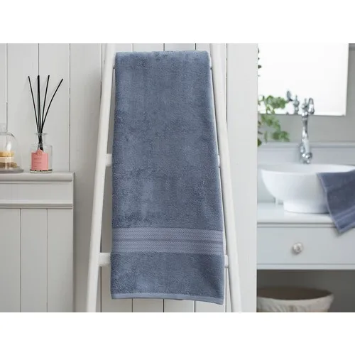 Madame Coco Roxane Plain Bath Towel-Indigo