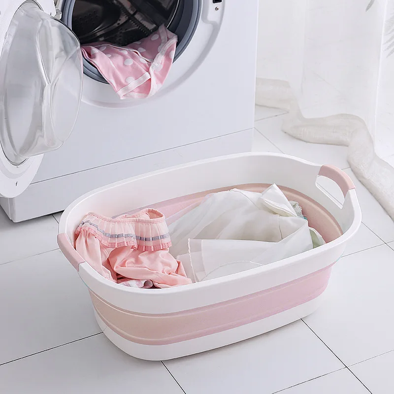 Baby Shower Folding Bathtub Foldable Bath Tub Newborn Baby Accessories Large-Capacity 0-6 Years Children Bathroom Laundry Basket