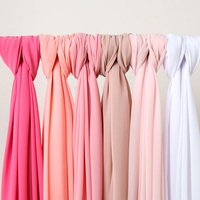 Wholesale Headband Hot Selling Plain Chiffon Hijab Solid Color Long Dubai Scarf Shawls Muslim Headscarf