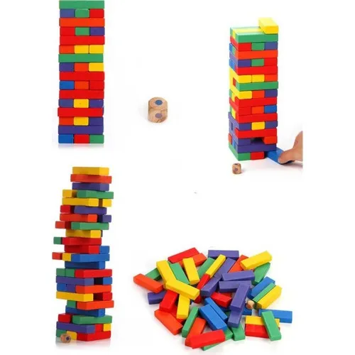 Parstek Boxed Colorful Wooden Balance Game 54 Piece