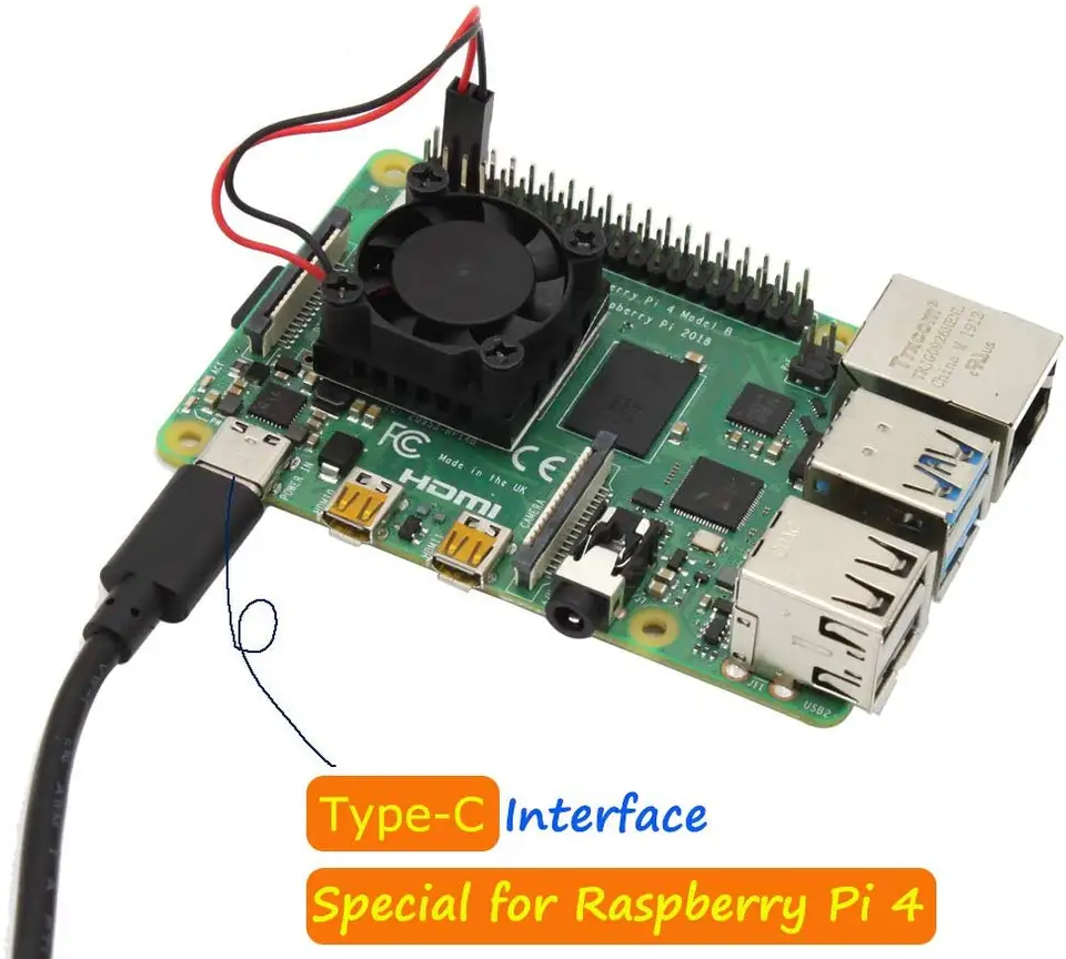 Raspberry Pi 4B Cooling Fan & Heatsinks Set