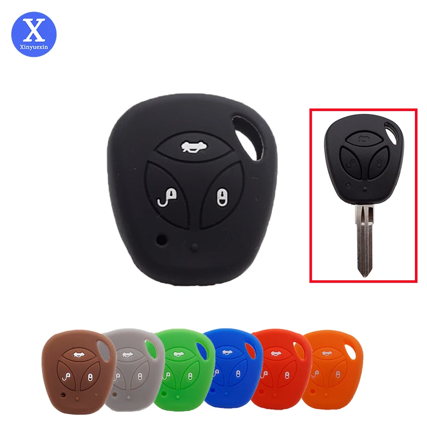 

Xinyuexin 3 Buttons Silicone Car Key Cover Fob Case for Lada Vesta Granta Priora Kalina Key Case Bag