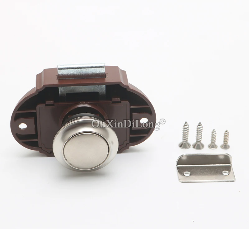 10PCS Camper Car Push Lock 26mm RV Caravan Boat Motor Home Cabinet Drawer Latch Button Locks For Furniture Hardware GF346