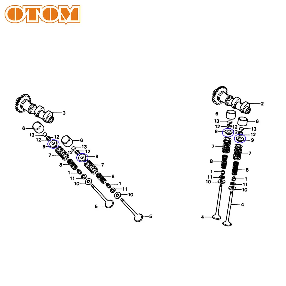 OTOM Valve Seat Motorcycle Valves Repair Displacement Cutters Valve Tool Set For HONDA AX-1 NX250 NX 250 Dirt Bike Motor Enduro