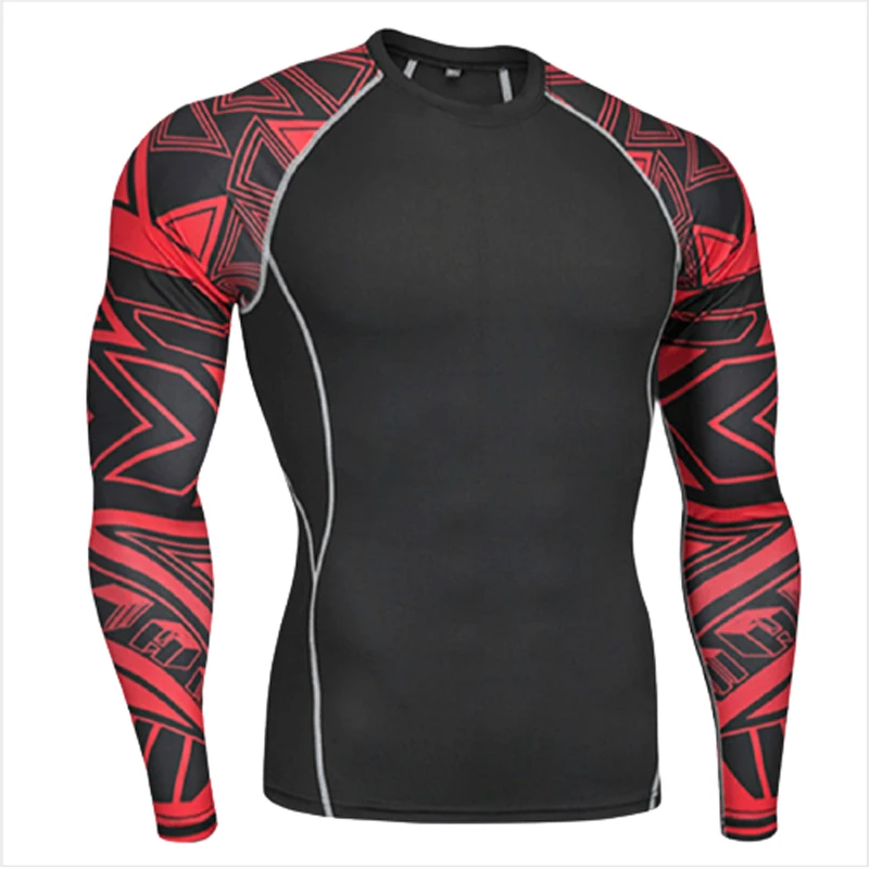 Men Quick Dry Fitness Tees Outdoor Sport Running Climbing Long Sleeves Tights Bodybuilding Tops Gym Train Compression T-shirt