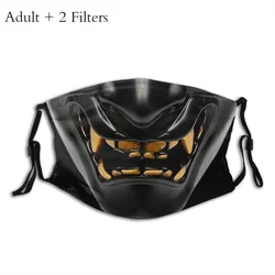 Oni Dark Samurai máscara de boca Unisex a prueba de polvo, Dark Souls Demon's Souls, juego de terror con filtros, respirador de protección