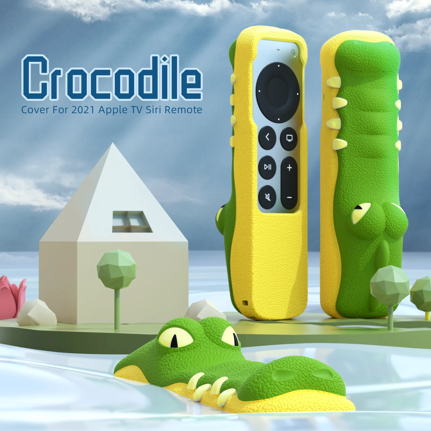 Silicone Remote Case for Apple TV 4K Siri Remote 2021 New Soft Non-slip Cartoon Crocodile Cute SIKAI Protective Cover