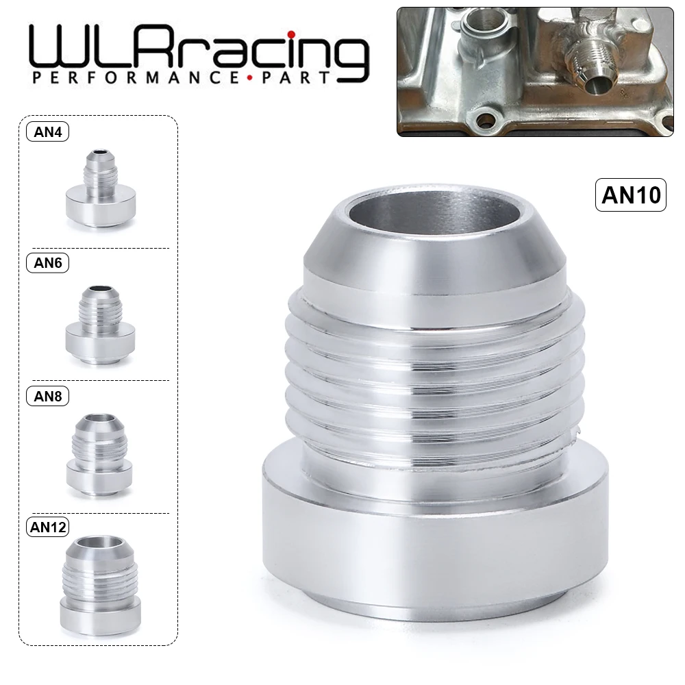 Top Quality Aluminum AN4 6 8 10 12 AN Straight Male Weld Fitting Adapter Weld Bung Nitrous Hose Fitting Silver