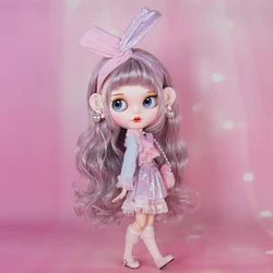 Icy DBS ตุ๊กตา blyth 1/6 BJD ตุ๊กตาอนิเมะร่วมร่างกายสีขาวผิวด้านใบหน้าคอมโบพิเศษ30ซม. ของเล่น