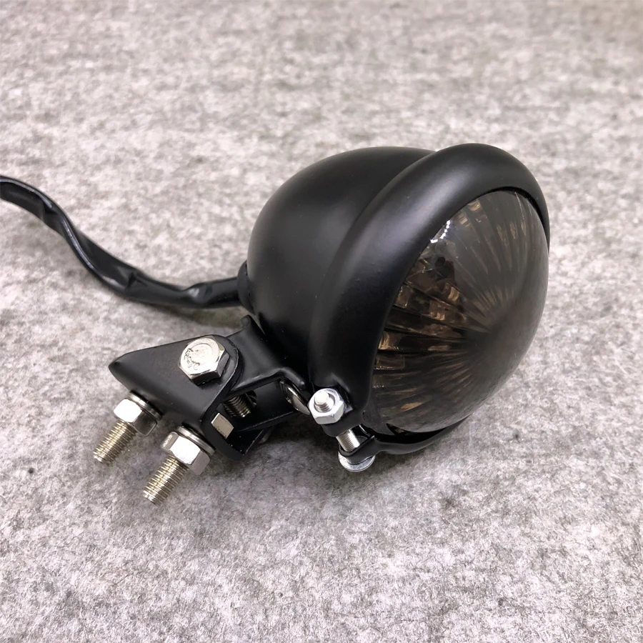 For Honda Steed Magna Ducati Triumph Cafe Racer Smoke Lens Universal LED Motorcycle Rear Brake Light Retro Aluminum Stop Lamp