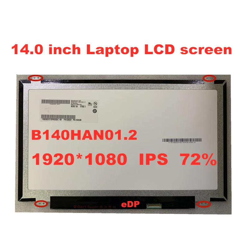 

Matrix for Laptop 14.0 LCD display LP140WF3-SPD1 1920*1080 EDP 30 pins fhd ips 72% matte panel replacement LP140WF3(SP)(D1)