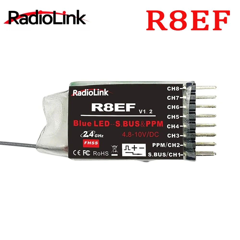 

Radiolink R8EF 2.4G 8CH FHSS 8 Channels Receiver for T8FB Support S-BUS PPM PWM Signal Quadcopter Multicopter Airplane