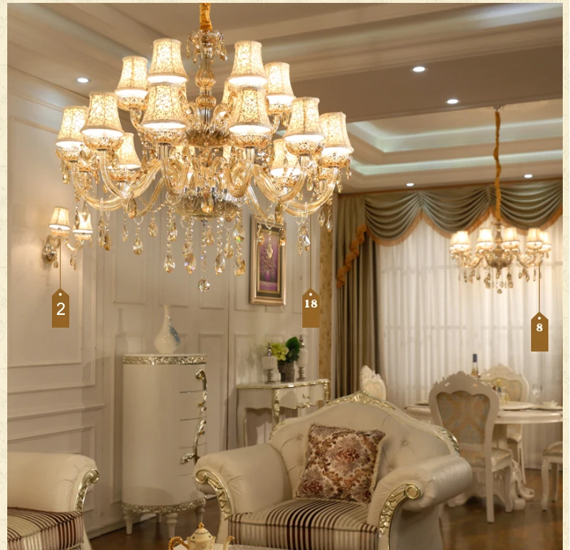 Cognac Color Ceiling Chandelier French Lighting Glass Living Room Led Pendant Lights Dining Room Hanging Lamp Fixtures