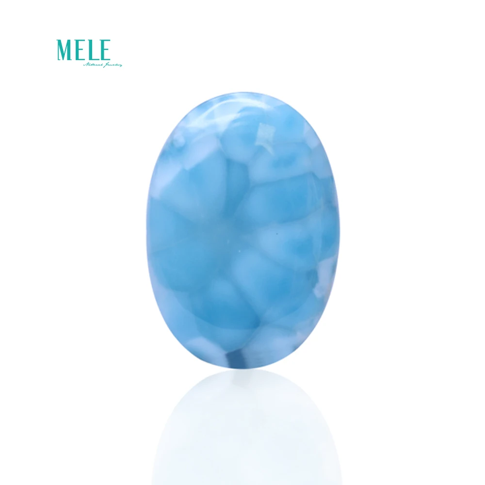 Natural Dominican galalima Larimar Sea Stone Oval 26.4 * 37.8* 5.2mm50.6 carat naked stone ring pendant with stone