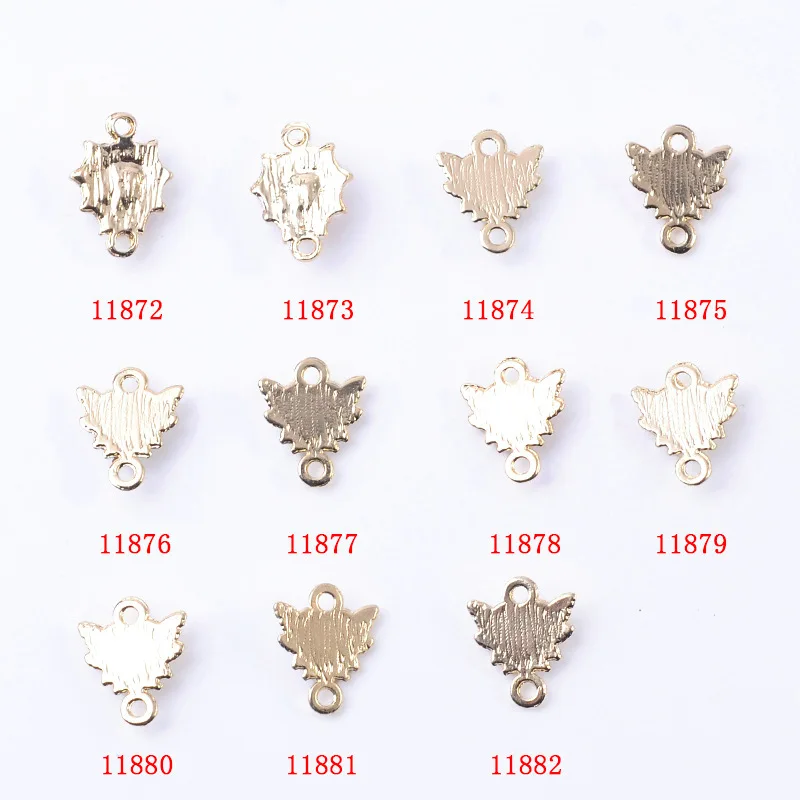 10Pcs Alloy Crystal Rhineston Hart Hanger Scepter Creative Rhinestone Knop Ornamenten Oorbellen Choker Diy Sieraden Accessoires