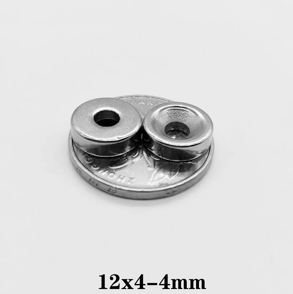 10~150PCS 12x4-4 N35 Powerful Magnetic 12*4 mm Hole 4mm Countersunk Neodymium Magnet Permanent NdFeB Magnets 12x4-4mm 12*4-4 mm