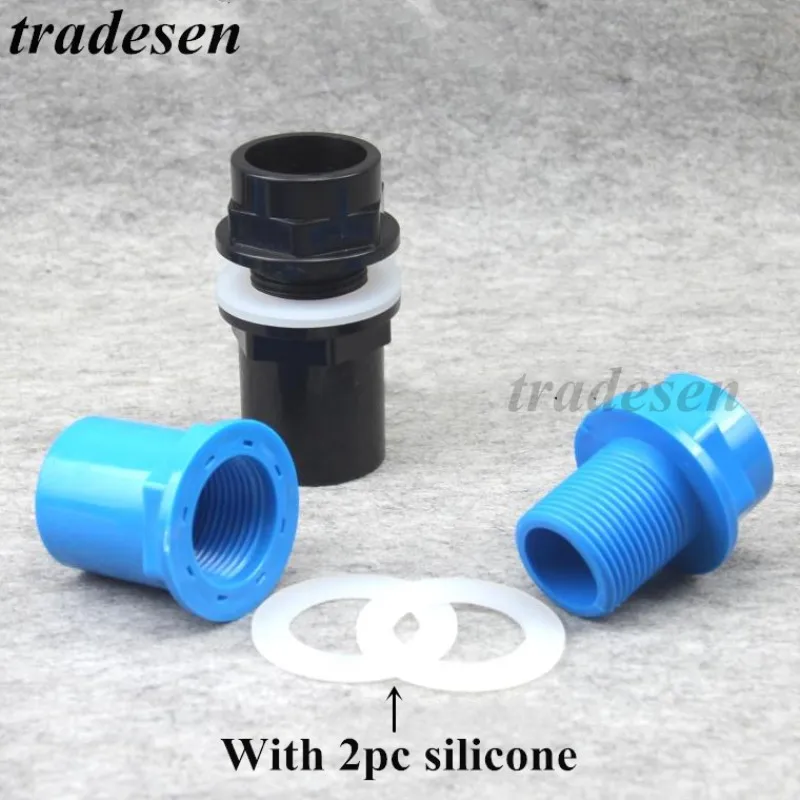 20~50mm Black/Blue/White Aquarium Connector PVC Waterproof Pipe Butt Fish Tank Straight Fitting Joint Fish Tank Tool Accessories