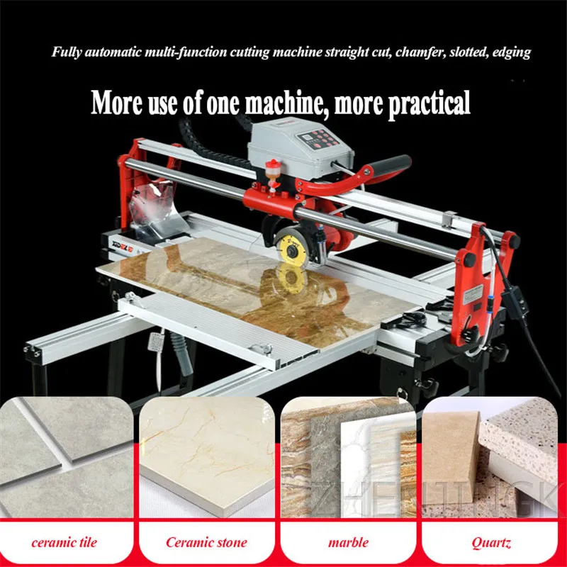 Fully Automatic Cutting Machine Desktop Ceramic Tile Stone Multifunction Electric Tool 220V Dry Cut Wet Cut 800/1000/1200/1800MM