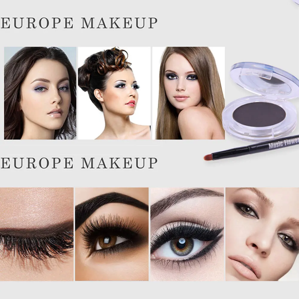 Muziek Bloem Waterdichte Dubbele Gekleurde Wateroplosbare Eyeliner Poeder, Natuurlijke Make-Up En Blijvende Make-Up.