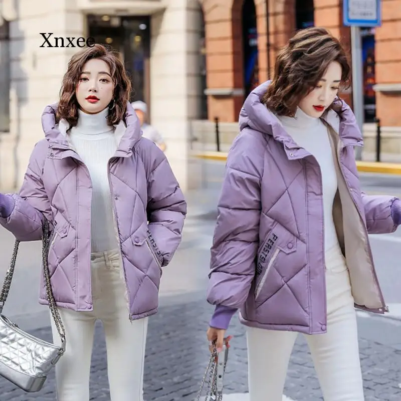 2020 New Autumn Winter Jacket Women Parkas Hooded Thick Down Cotton Padded Female Jacket Short Winter Coat Women Outwear